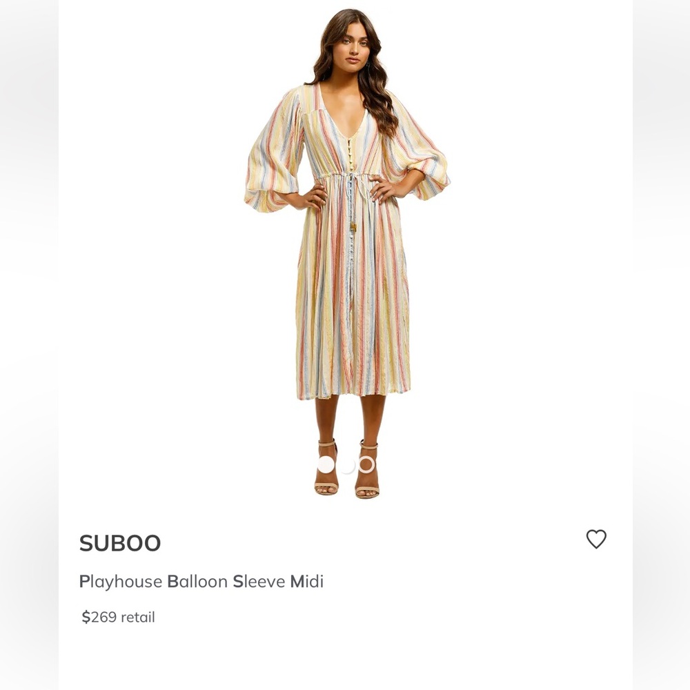SUBOO Summer Dress - striped Small NEW with tags NWT